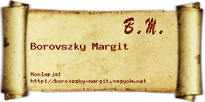 Borovszky Margit névjegykártya