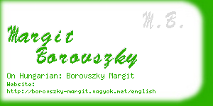 margit borovszky business card